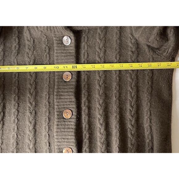 Carole Little Women’s Brown Cardigan 2X Angora Lambs Wool Cable Knit 2XL - Picture 6 of 6